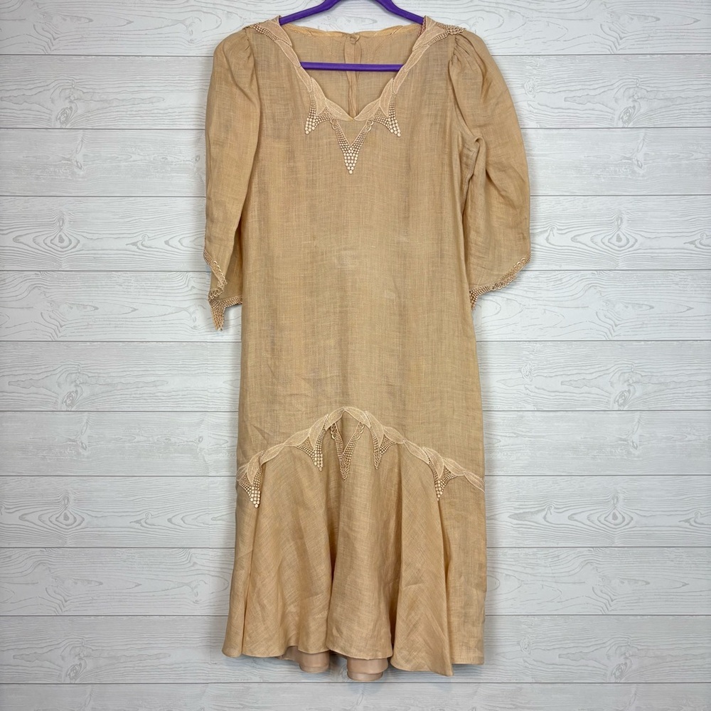 Capriccio By Digna Vintage Linen Two Piece Dress Size 12